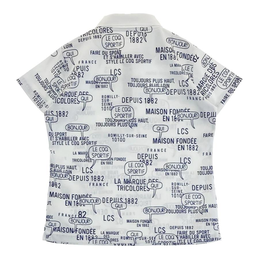 サイズ：L LE COQ GOLF ルコックゴルフ  半袖ポロシャツ 総柄 ホワイト系 [240101416961] ゴルフウェア メンズ ストスト サイズ：L LE COQ GOLF ルコックゴルフ 半袖ポロシャツ 総柄