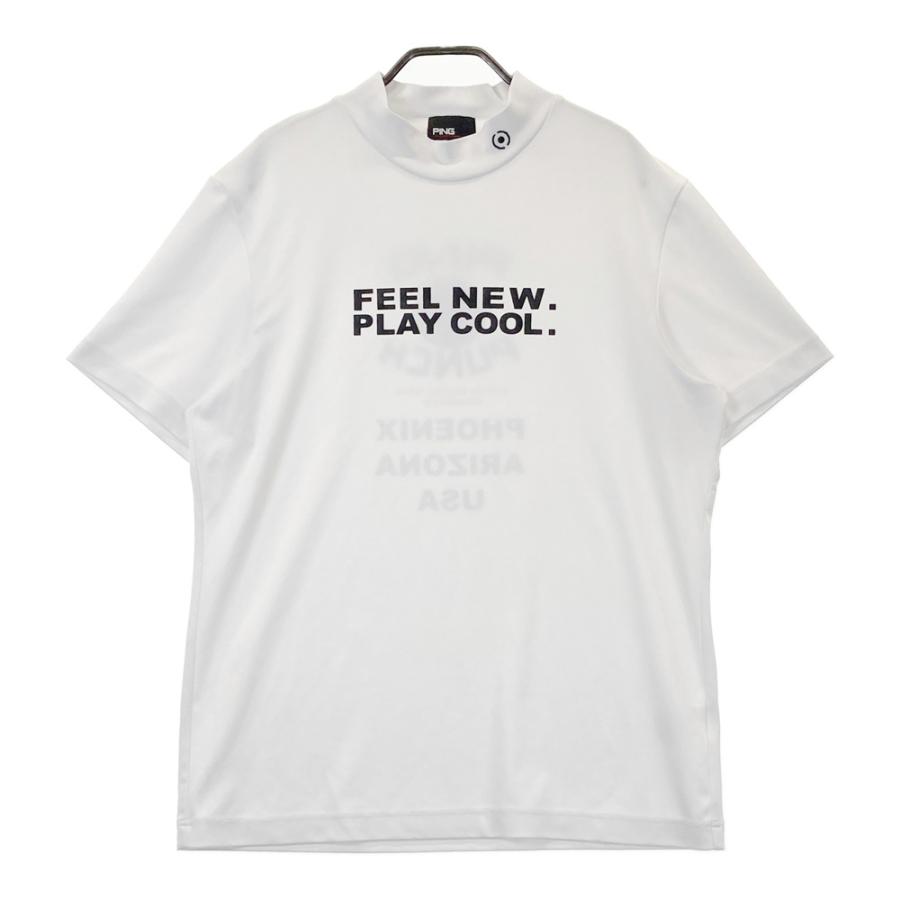 サイズ：M PING ピン 2023年 半袖ハイネックTシャツ  ホワイト系 [240101461553] ゴルフウェア メンズ ストスト PING ピン 2023年 半袖ハイネックTシャツ ホワイト系 L ゴルフ