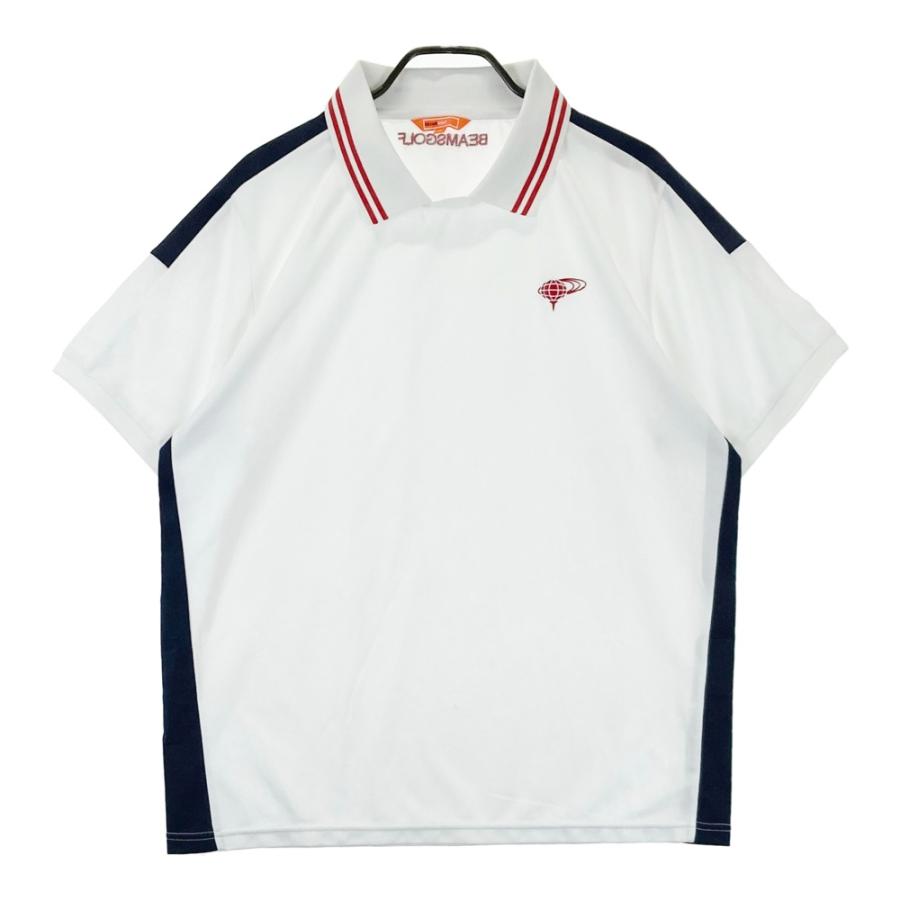 サイズ：XL BEAMS GOLF ビームスゴルフ 2024年モデル 襟付き 半袖Tシャツ  ホワイト系 [240101501686] ゴルフウェア メンズ ストスト BEAMS GOLF（ビームス ゴルフ） 2024年モデル 襟付き 半袖Tシャツ