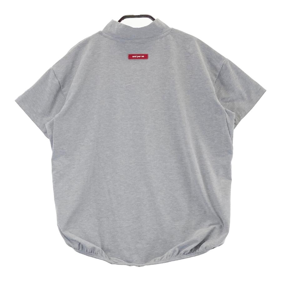 サイズ：M AND PER SE アンパスィ  ハイネック 半袖Tシャツ  グレー系 [240101501707] ゴルフウェア レディース ストスト AND PER SE アンパスィ ハイネック 半袖Tシャツ グレー系 M