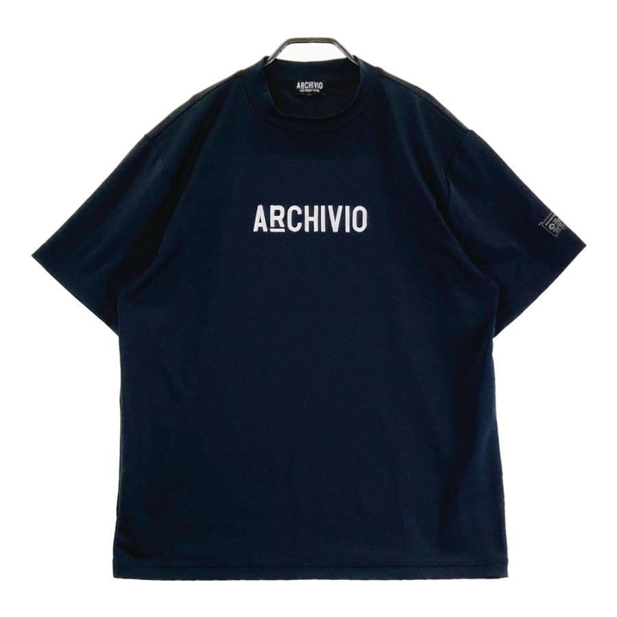 ARCHIVIO アルチビオ 半袖 モックネック ブラック 48 archivio（アルチビオ） A329822/2023年モデル ハイネック 半袖Tシャツ
