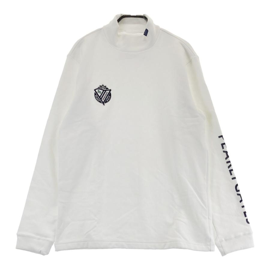 サイズ：6 PGG PEARLY GATES パーリーゲイツ  裏起毛 ハイネック 長袖Tシャツ  ホワイト系 [240101435769] ゴルフウェア メンズ ストスト PEARLY GATES パーリーゲイツ 裏起毛 ハイネック 長袖Tシャツ