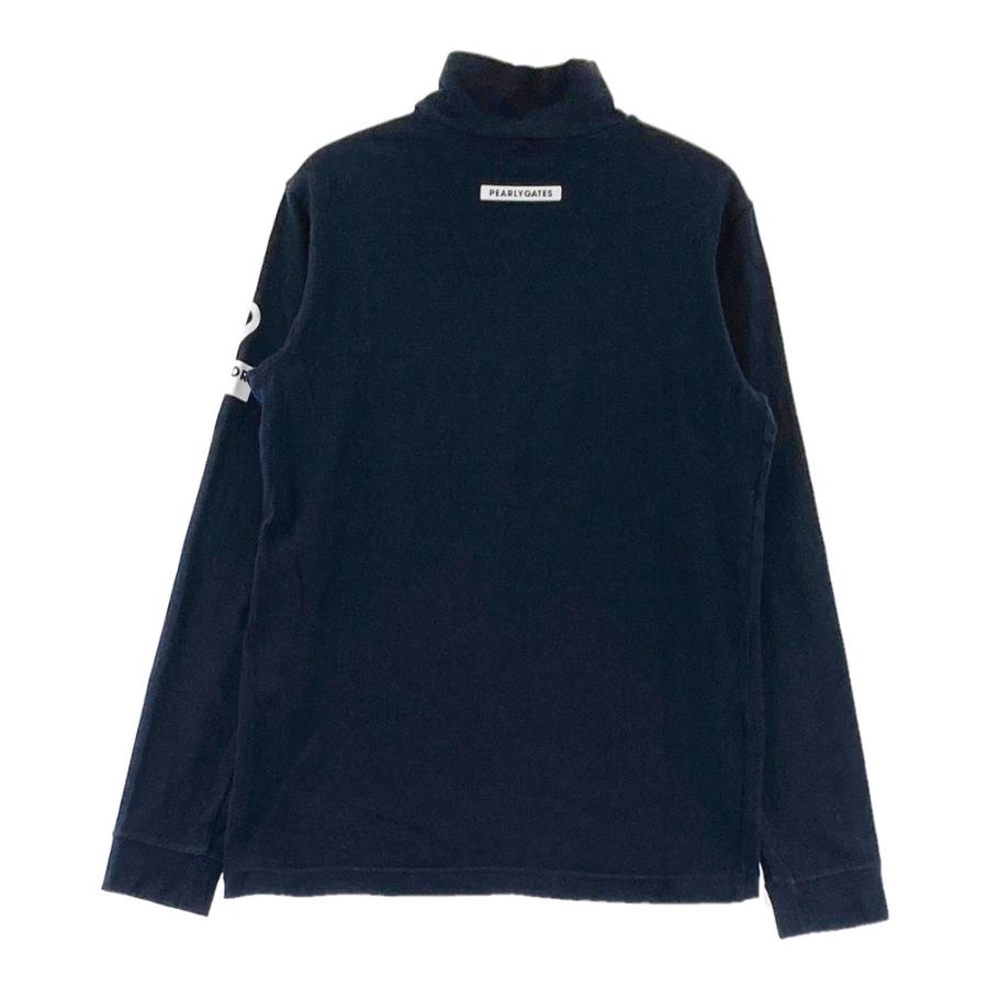 サイズ：0 PEARLY GATES パーリーゲイツ  ハイネック 長袖Tシャツ ロゴ  ネイビー系 [240101428502] ゴルフウェア レディース ストスト PEARLY GATES パーリーゲイツ ハイネック長袖Tシャツ ネイビー系