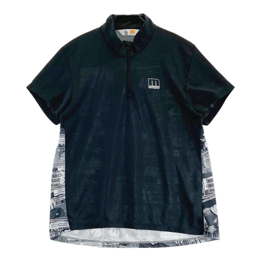 サイズ：LL MUNSING WEAR マンシングウェア 2023年モデル ハーフジップ 半袖ポロワンピース ロゴ総柄 ネイビー系 [240101502677] ゴルフウェア レディース ストスト サイズ：LL MUNSING WEAR マンシングウェア 2023年モデル ハーフ