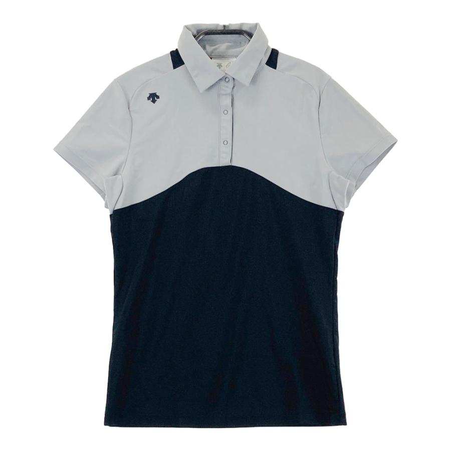 サイズ：M DESCENTE GOLF デサントゴルフ  半袖ポロシャツ  ブラック系 [240101502829] ゴルフウェア レディース ストスト DESCENTE GOLF デサントゴルフ 半袖ポロシャツ ブラック系 M