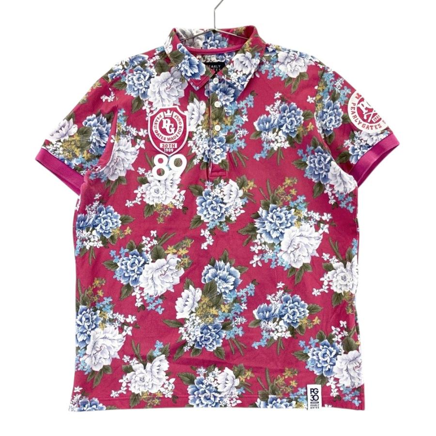 超希少品!! PEARLYGATES 30周年 ピンク PEARLY GATES パーリーゲイツ 30周年 半袖ポロシャツ 花柄 ピンク系 7