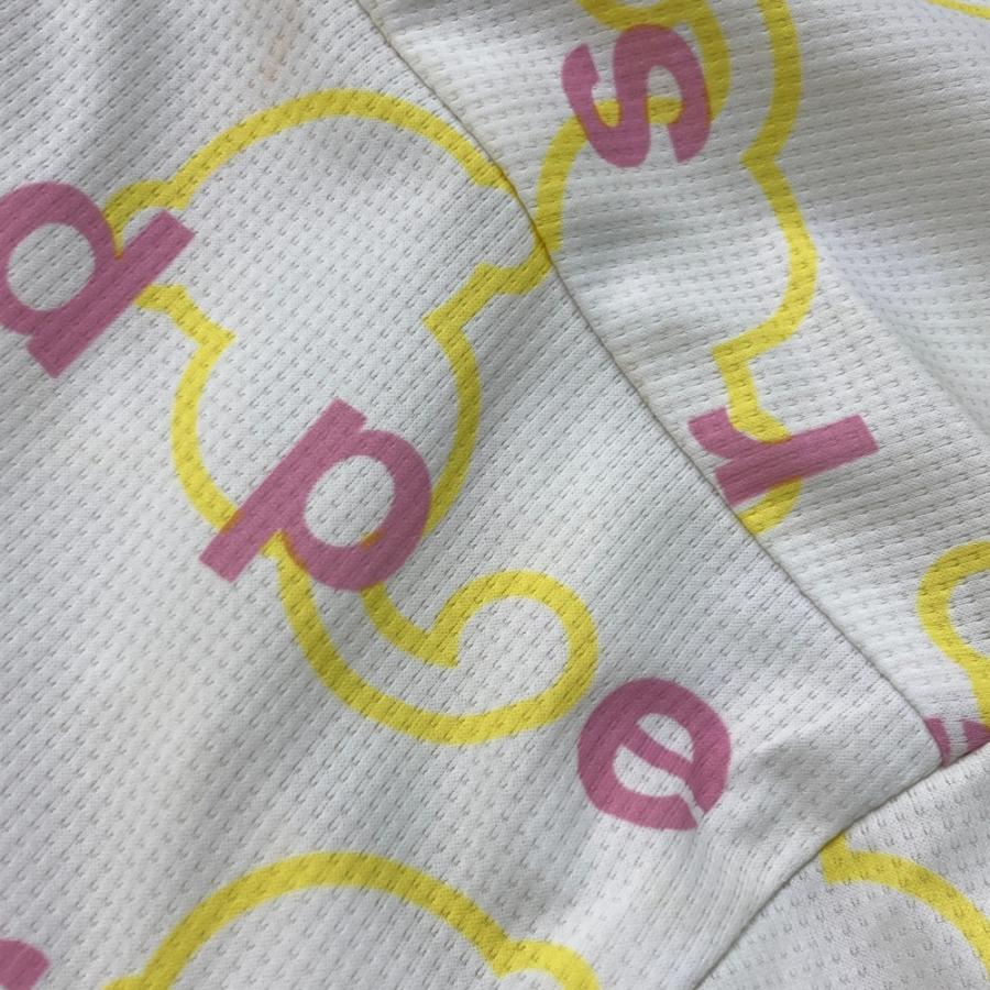 サイズ：M AND PER SE アンパスィ 2024年モデル ハイネック 半袖Tシャツ グリーン 総柄 ホワイト系 [240101503724] ゴルフウェア レディース ストスト AND PER SE アンパスィ 2024年モデル ハイネック 半袖Tシャツ