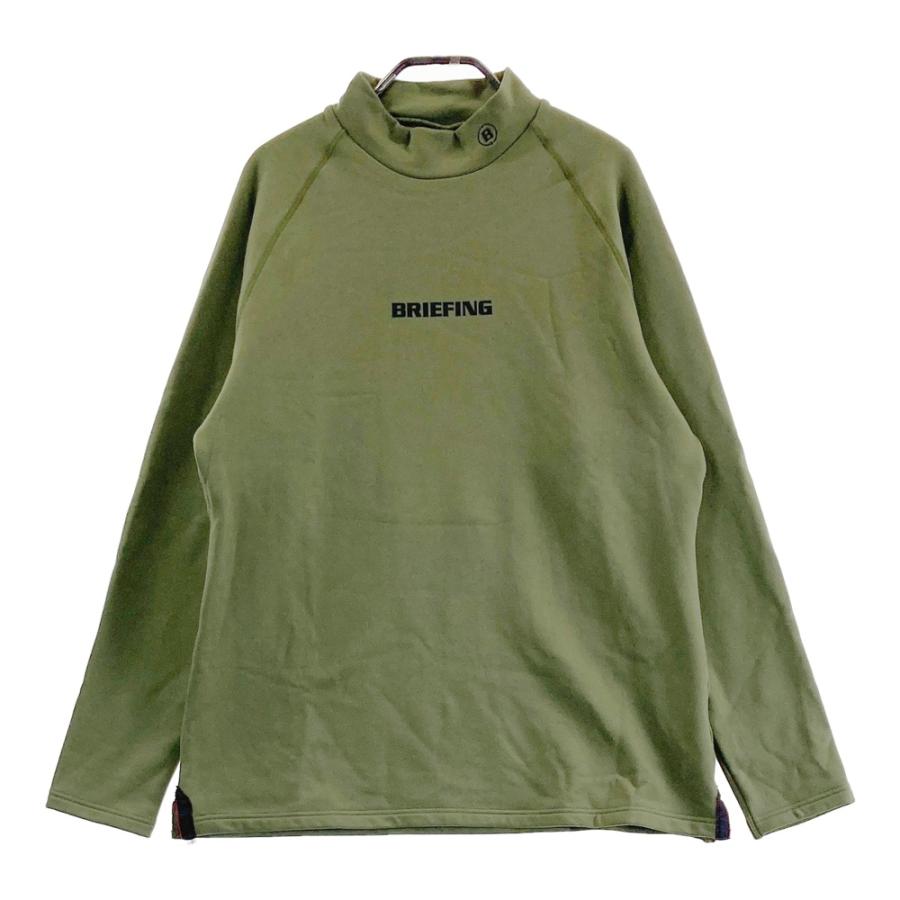 サイズ：L BRIEFING GOLF ブリーフィング 2023年モデル モックネック 長袖Tシャツ　裏起毛  カーキ系 [240101503923] ゴルフウェア メンズ ストスト BRIEFING GOLF ブリーフィング 2023年モデル モックネック 長袖T