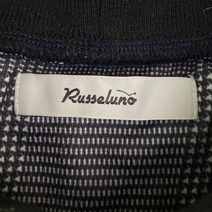 Russeluno（ラッセルノ） ハイネック 半袖Tシャツ グレンチェック柄
