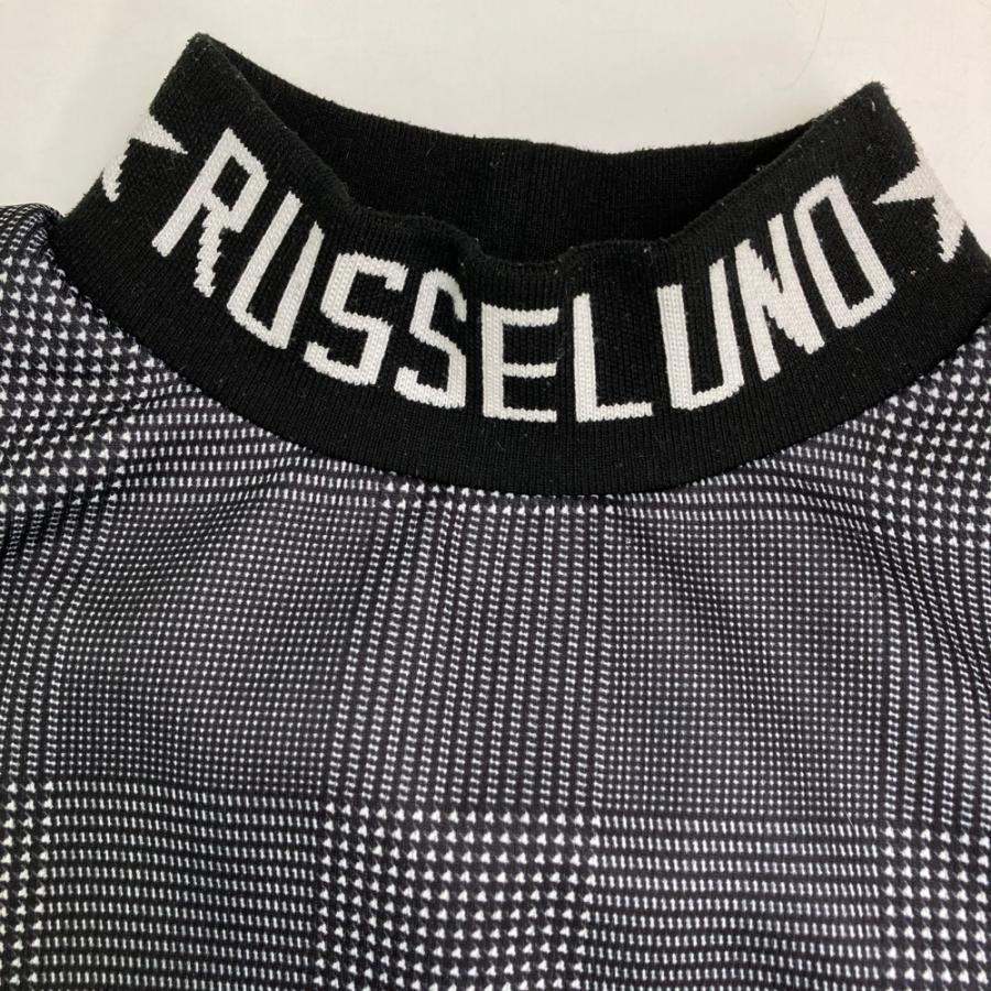 Russeluno（ラッセルノ） ハイネック 半袖Tシャツ グレンチェック柄