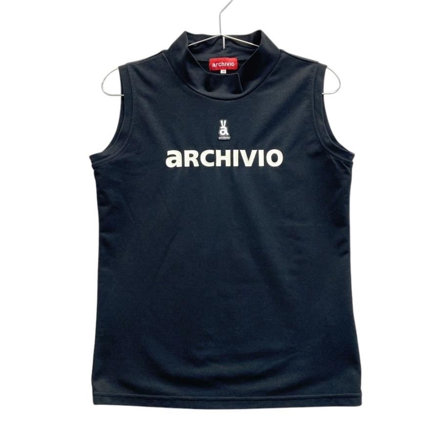 サイズ：38 ARCHIVIO アルチビオ  ハイネック ノースリーブシャツ  ブラック系 [240101504694] ゴルフウェア レディース ストスト ARCHIVIO アルチビオ ハイネック ノースリーブシャツ ブラック系 38