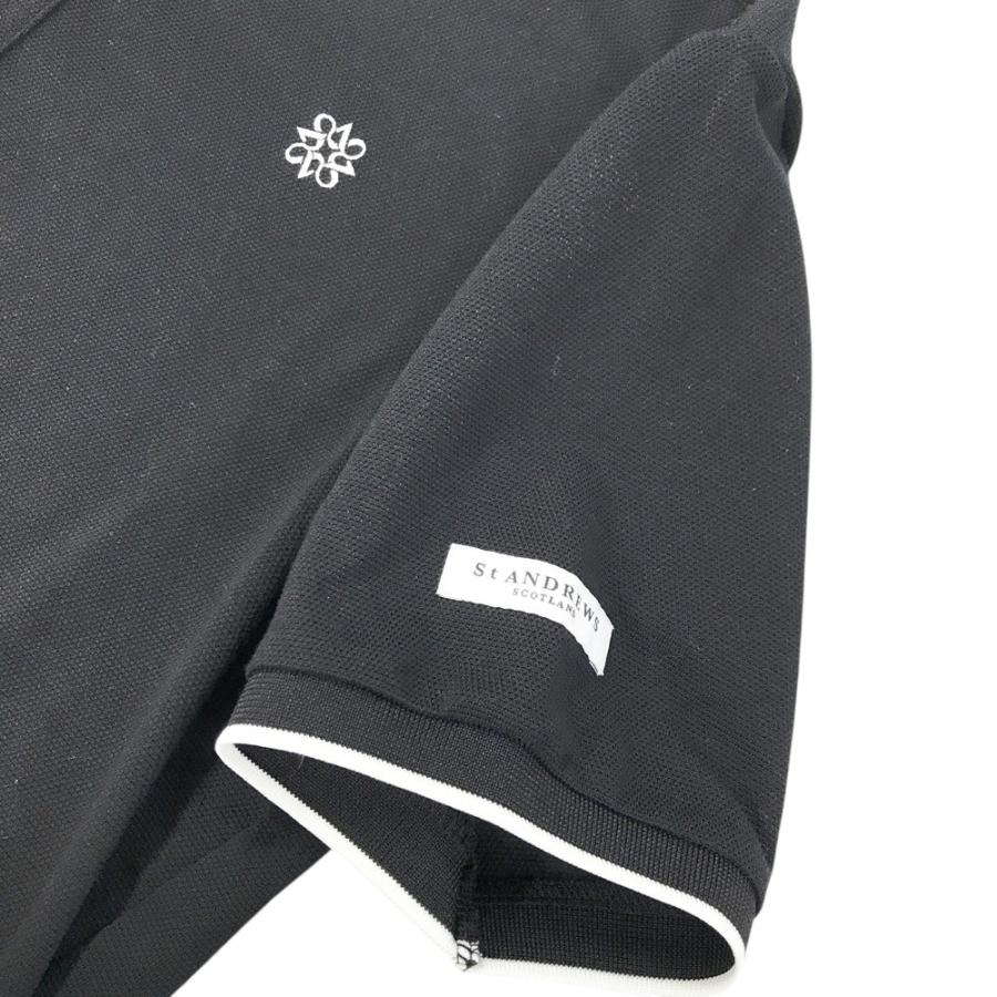 ST ANDREWS セントアンドリュース 半袖ポロシャツ ブラック系 L ゴルフ