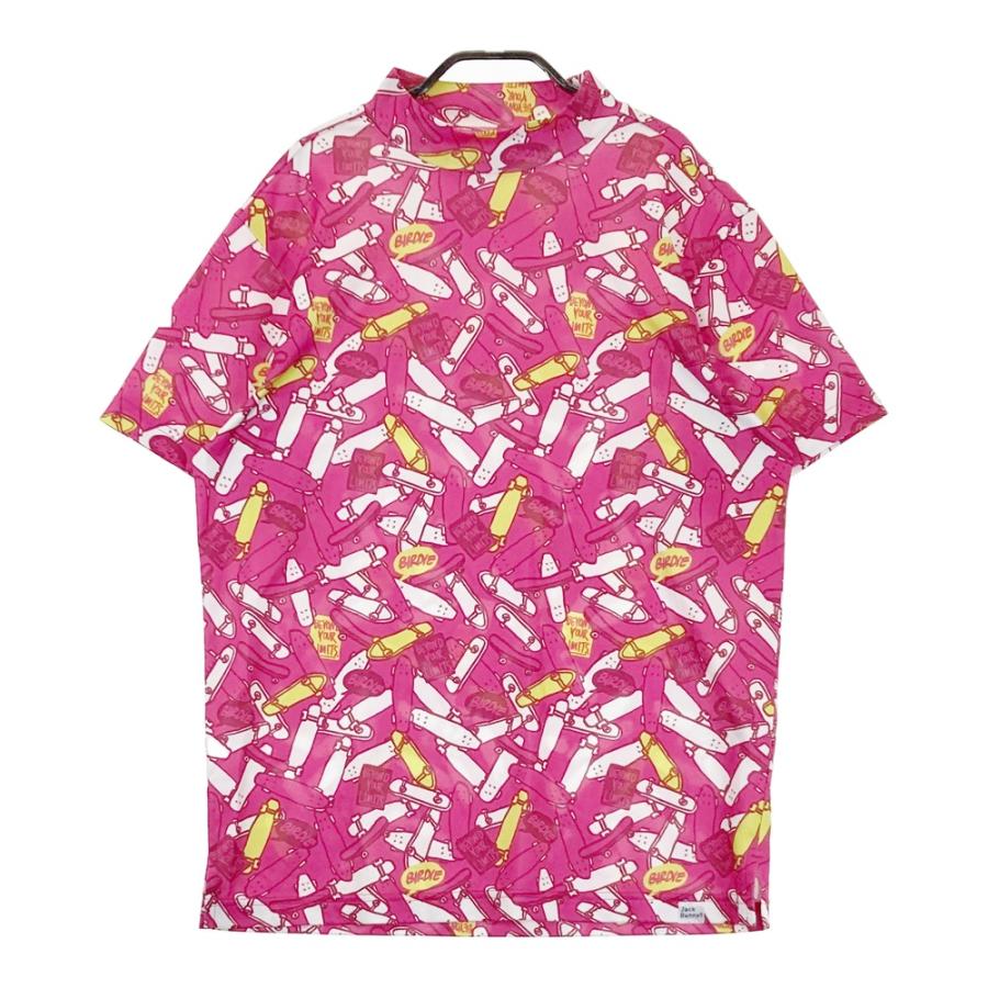 JACK BUNNY 半袖モックネックシャツ ピンク サイズ5 Jack Bunny!!（ジャックバニー） JACK BUNNY モックネック半袖Tシャツ