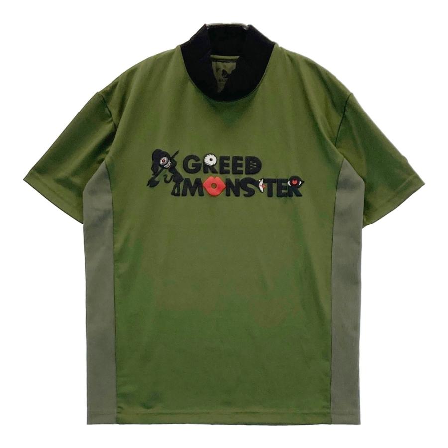 未使用級　GREED MONSTER グリードモンスター　ゴルフ　モックネック MONSTER GREED グリードモンスター モックネック 半袖Tシャツ カーキ系