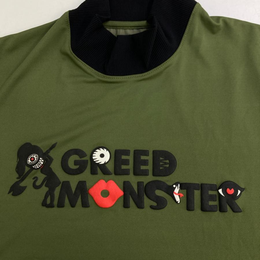 GREED MONSTER グリードモンスター モックネック 半袖Tシャツ カーキ系