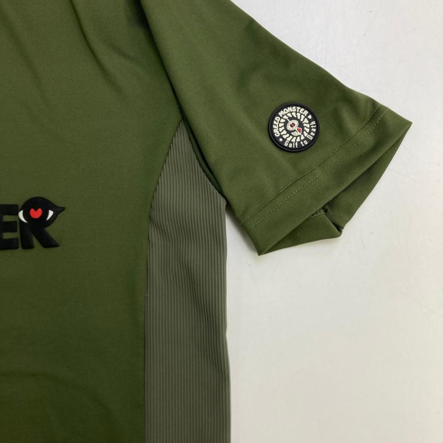 GREED MONSTER グリードモンスター モックネック 半袖Tシャツ カーキ系
