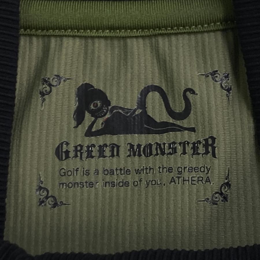 【未使用/メンズM】GREED MONSTER　ポロシャツ　ゴルフウェア　カーキ GREED MONSTER グリードモンスター モックネック 半袖Tシャツ カーキ系