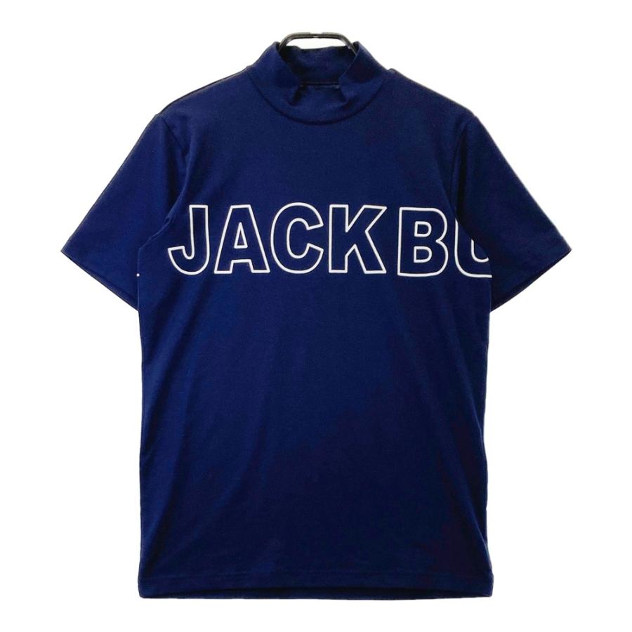 【新品】ジャックバニー　半袖モックネックシャツ　肩ライン　ネイビー　LLサイズ ジャックバニー JB 【接触冷感】ロゴラインポイントモックネック
