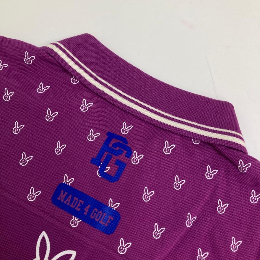 パーリーゲイツ天竺+手横インターシャGOLFウサギ柄セーター濃紺