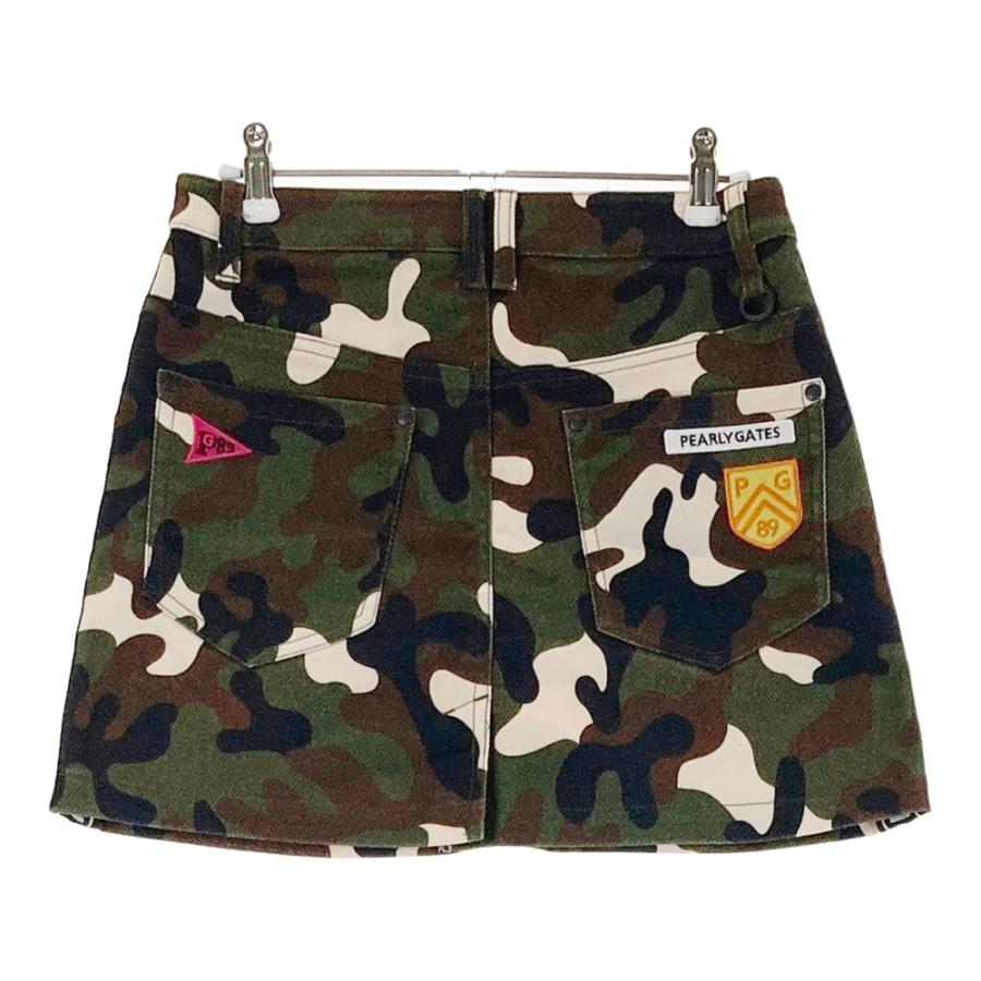 【美品】★パーリーゲイツ★ カモフラ スカート 迷彩 ワッペン 【サイズ0】 PEARLY GATES パーリーゲイツ 30周年 スカート ワッペン サイド