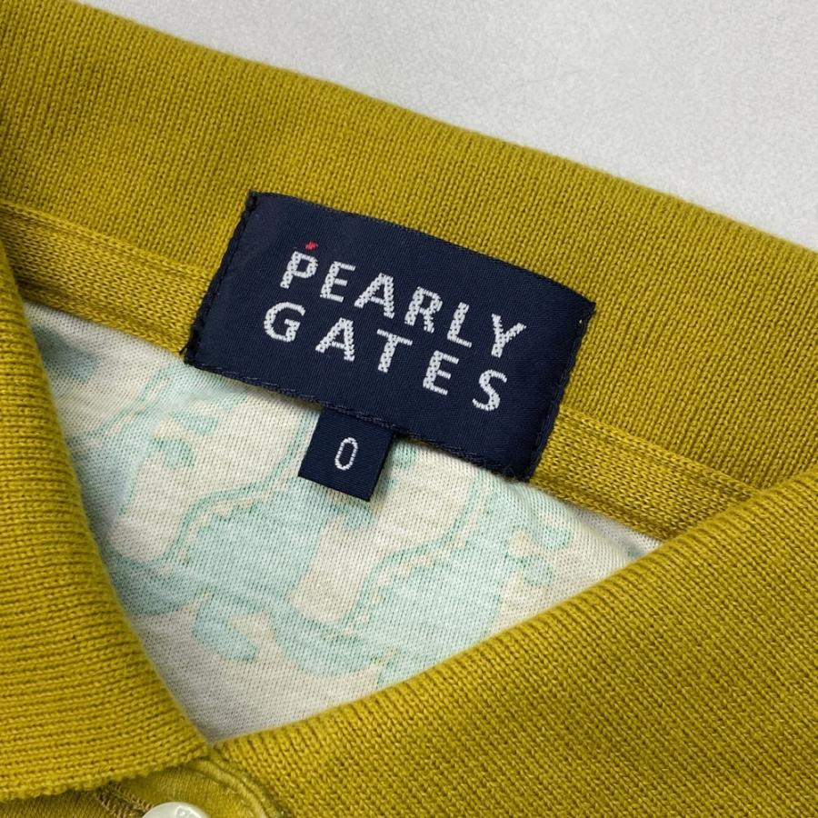 PEARLY GATES サイズ6 恐竜柄 長袖 ポロシャツ ゴルフ N3640 PEARLY GATES（パーリーゲイツ） 長袖ポロシャツ 恐竜柄 カーキ系 0