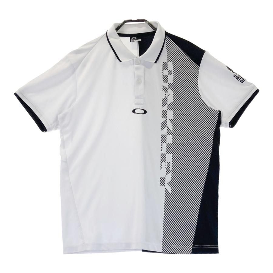 オークリー ゴルフ スポーツウェア ポロシャツ ホワイト 総柄 Lサイズ OAKLEY オークリー 433959JP 半袖ポロシャツ ロゴ ホワイト系 L ゴルフ