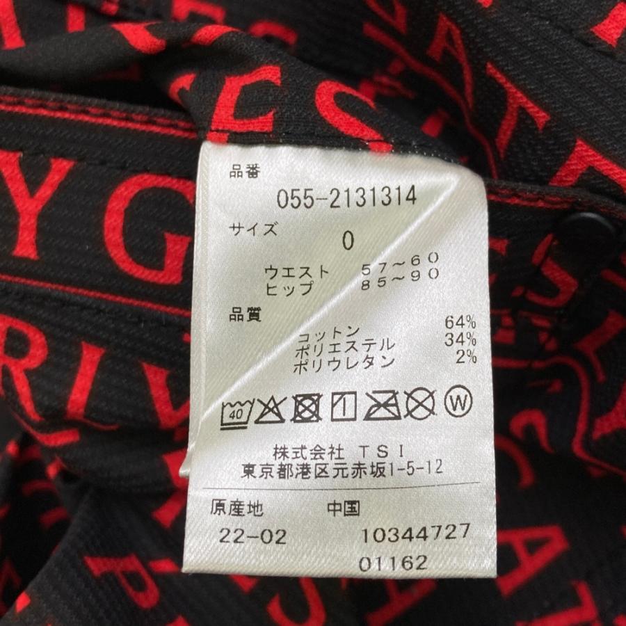 サイズ：0 PEARLY GATES パーリーゲイツ 2022年 055-2131314 ストレッチパンツ メゾンロゴ総柄 ブラック系 [240101506893] ゴルフウェア レディース ストスト PEARLY GATES（パーリーゲイツ） 【新品】PEARLY GATES 2022年 055