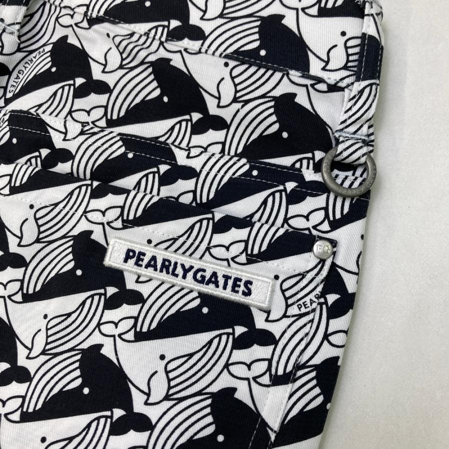 【新品】PEARLY GATES パーリーゲイツ 055-1131510 ストレッチパンツ クジラ総柄 ホワイト系 00 ゴルフウェア レディースの画像