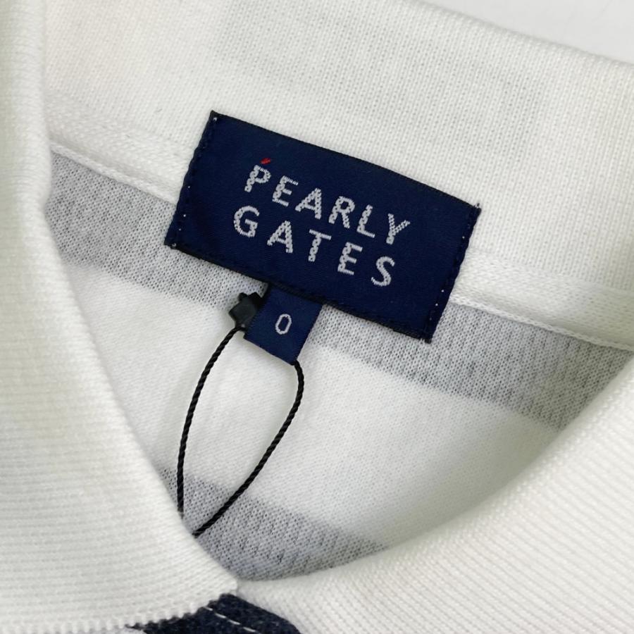 サイズ：0 PEARLY GATES パーリーゲイツ 2022年 055-2160426 ノースリーブポロシャツ ボーダー柄 ホワイト系 [240101506962] ゴルフウェア レディース ストスト PEARLY GATES（パーリーゲイツ） 【新品】PEARLY GATES 2022年 055