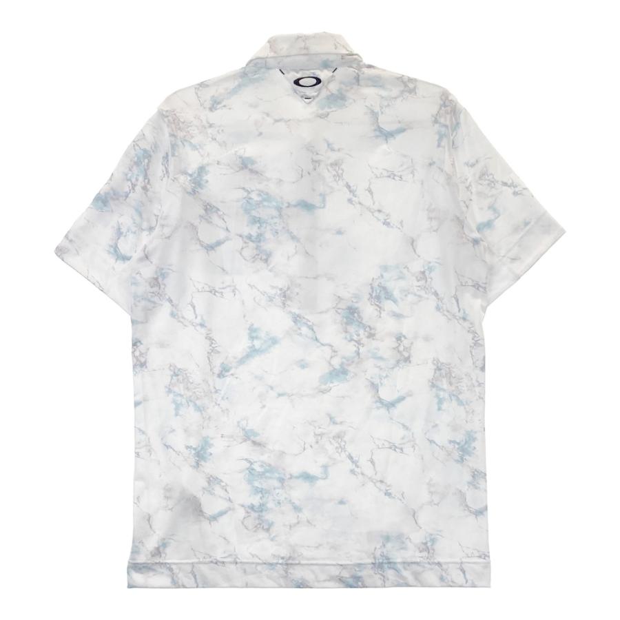 オークリー ゴルフ スポーツウェア ポロシャツ ホワイト 総柄 Lサイズ サイズ：L OAKLEY オークリー 2024年モデル 半袖ポロシャツ 総柄