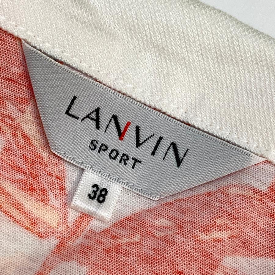 LANVIN SPORT ランバン スポール 半袖ポロシャツ 総柄 オレンジ系 38