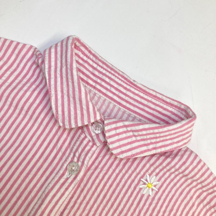 サイズ：1 JACK BUNNY ジャックバニー  半袖ワンピース シアサッカー 花刺繍×ストライプ柄 ピンク系 [240101507902] ゴルフウェア レディース ストスト Jack Bunny!!（ジャックバニー） JACK BUNNY 半袖ワンピース シア