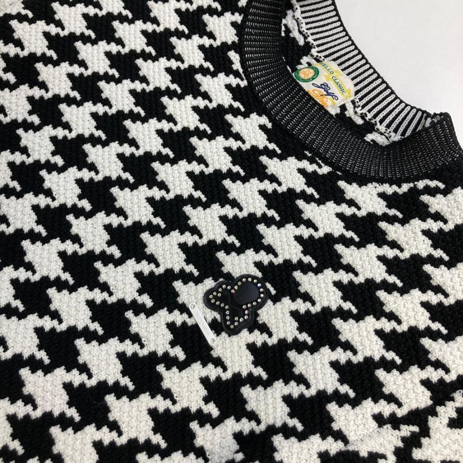 MARK&LONA マークアンドロナ ニットセーター 千鳥柄 ブラック系