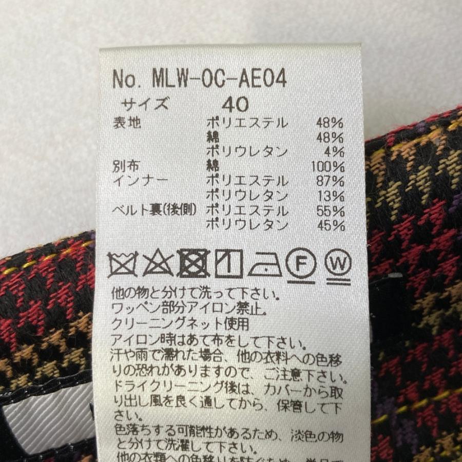 MARK\u0026LONA マークアンドロナ  裏地付 スカート 千鳥柄 レッド系 40 ゴルフウェア レディースの画像
