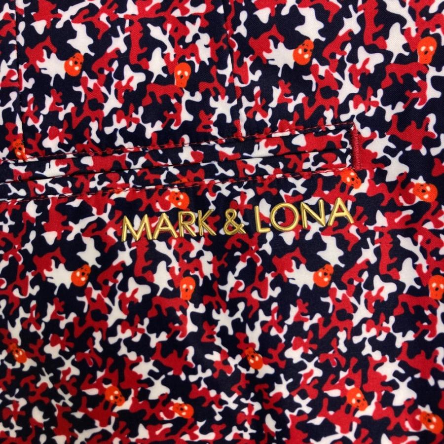 MARK\u0026LONA マークアンドロナ  裏地付 スカート 総柄 レッド系 L ゴルフウェア レディースの画像