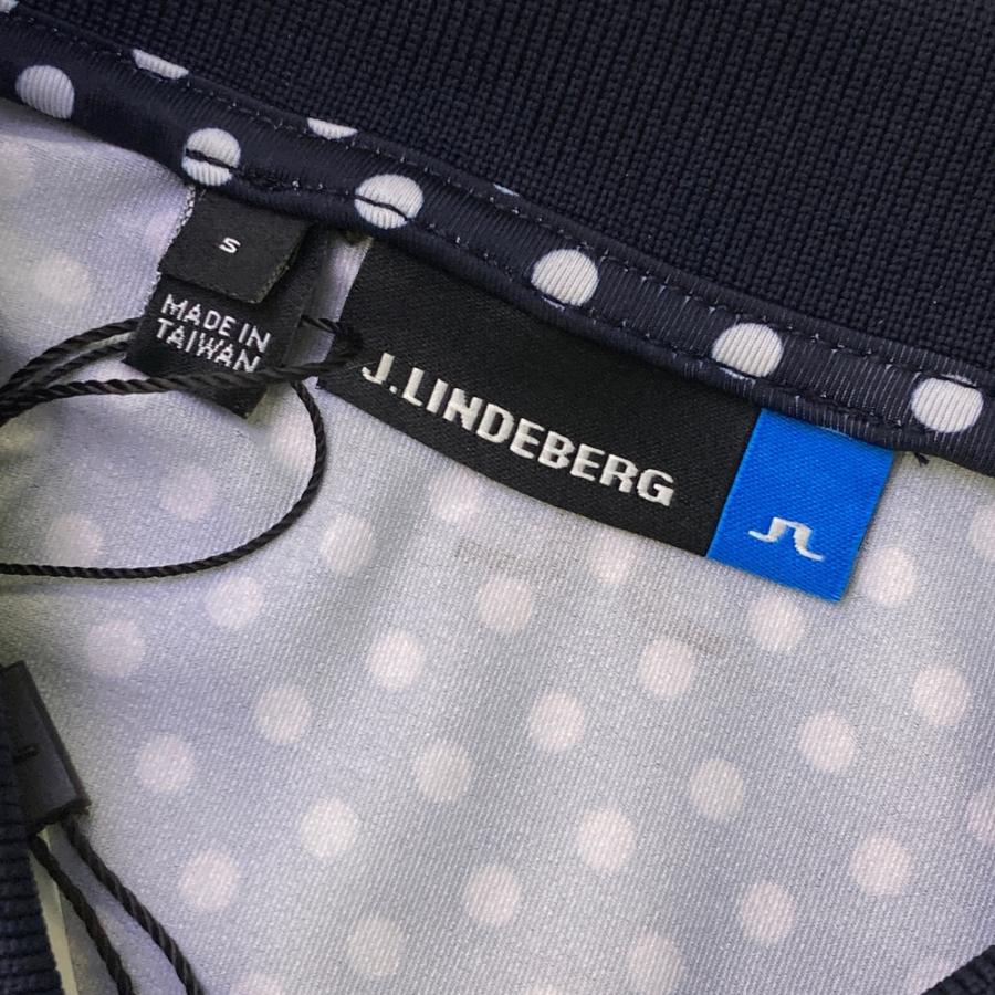 J.LINDEBERG ネイビー ストライプ ノースリーブシャツ 新品】J.LINDEBERG ジェイリンドバーグ 襟付 ノースリーブシャツ