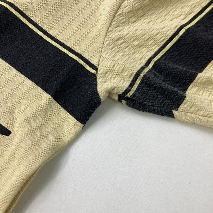 美品 近年 パーリーゲイツ ポロシャツ シアサッカー デカロゴ ゴルフ サイズ4 中古 メンズ パーリーゲイツ PEARLY GATES 半袖ポロシャツ 4(M