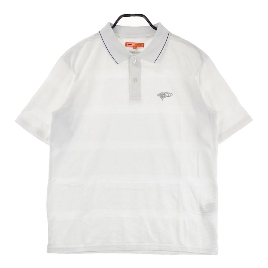 サイズ：L BEAMS GOLF ビームスゴルフ  半袖ポロシャツ ロゴ柄 ホワイト系 [240101466738] ゴルフウェア メンズ ストスト BEAMS GOLF ビームスゴルフ 半袖ポロシャツ ホワイト系 L ゴルフ
