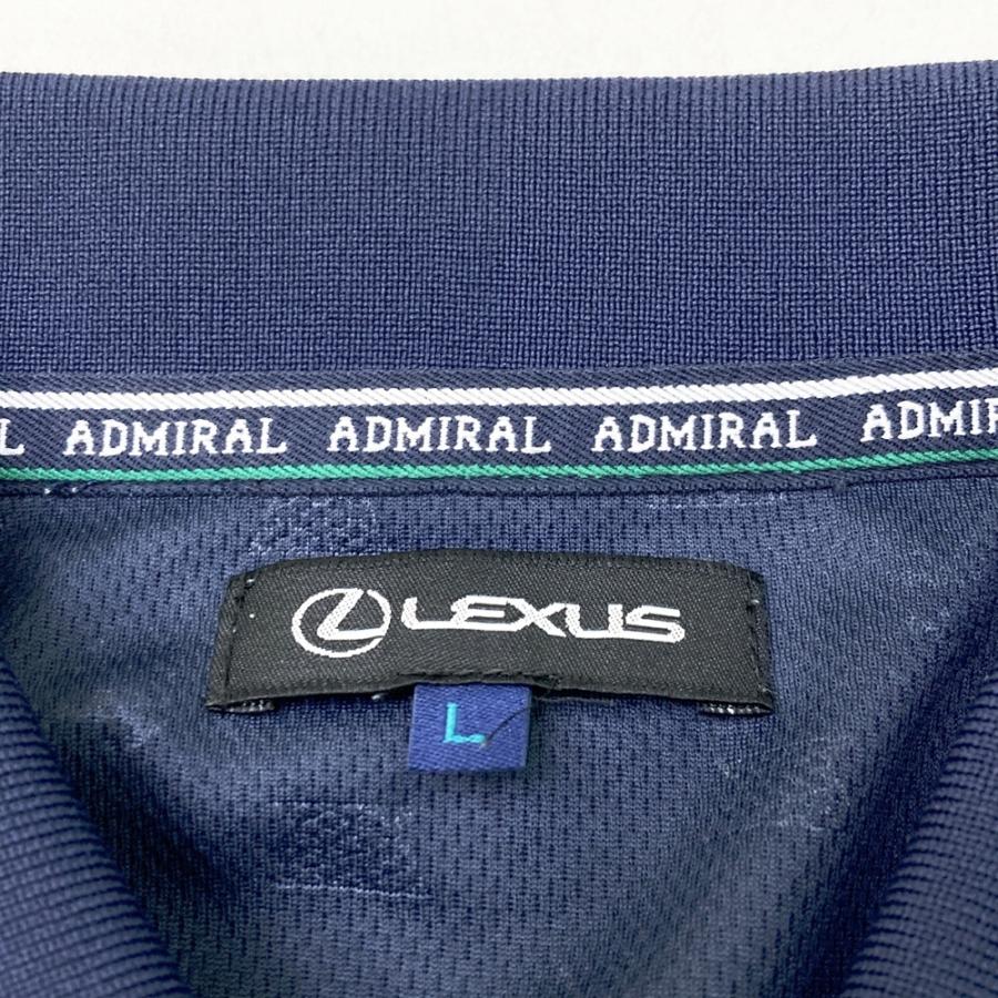 ADMIRAL アドミラル × LEXUS 半袖ポロシャツ 総柄 ネイビー系 L ゴルフ