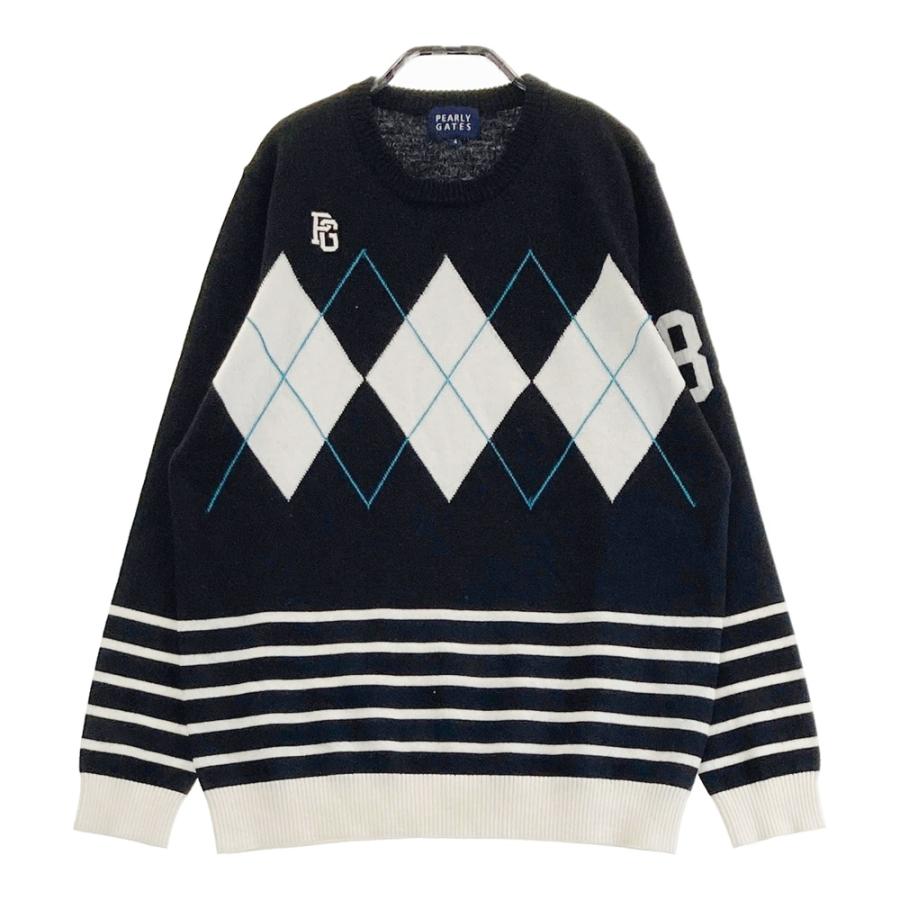 パーリーゲイツ ニットブルゾン ボーダー アーガイル ダブル