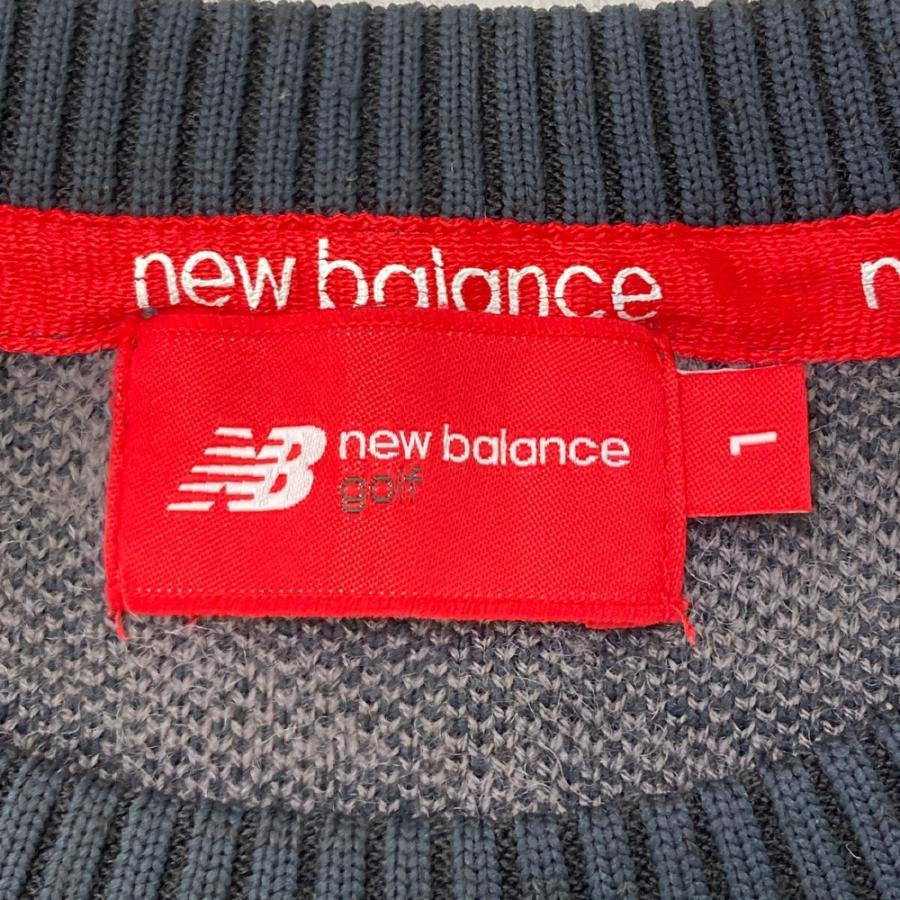 New Balance - 【超美品】ニューバランスゴルフ ニットベスト レッド 後ろレオパード編み ヒョウ柄 ウール混 レディース 1(M) ゴルフウェア New Balance New Balance Golf 【超美品】ニューバランスゴルフ ニットベスト