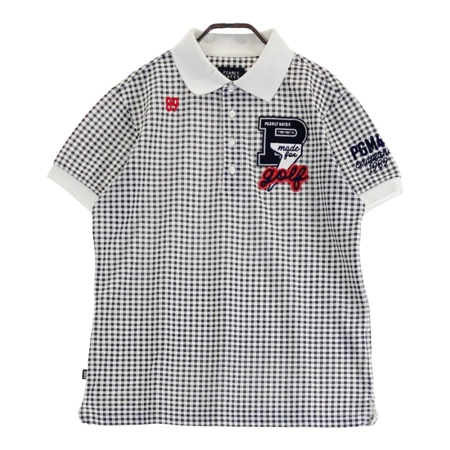PEARLY GATES チェック柄 ゴルフポロシャツ サイズ7 PEARLY GATES パーリーゲイツ 30周年 半袖ポロシャツ チェック柄