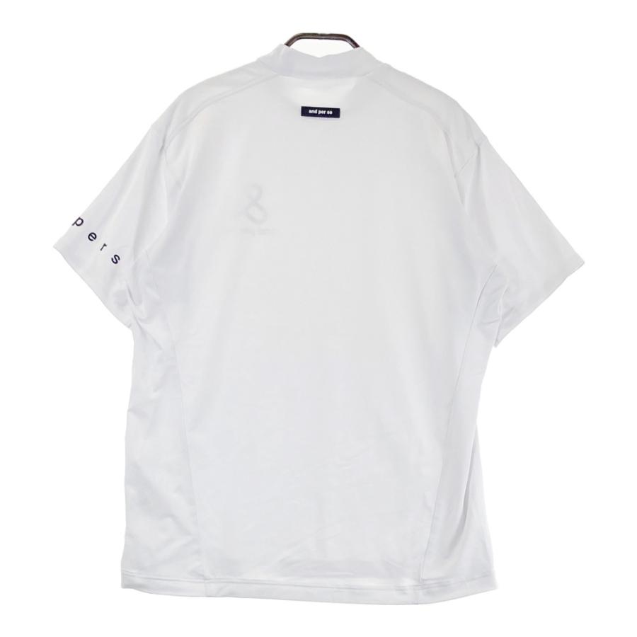 and per se メンズ モックネックシャツ ホワイト Lサイズ AND PER SE アンパスィ モックネック半袖Tシャツ ホワイト系 L