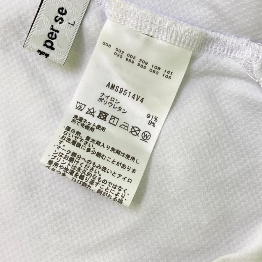 and per se メンズ モックネックシャツ ホワイト Lサイズ AND PER SE アンパスィ モックネック半袖Tシャツ ホワイト系 L