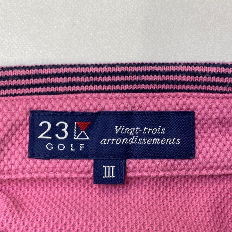 23区GOLF ニジュウサンクゴルフ 半袖ポロシャツ ピンク系 3 ゴルフ 