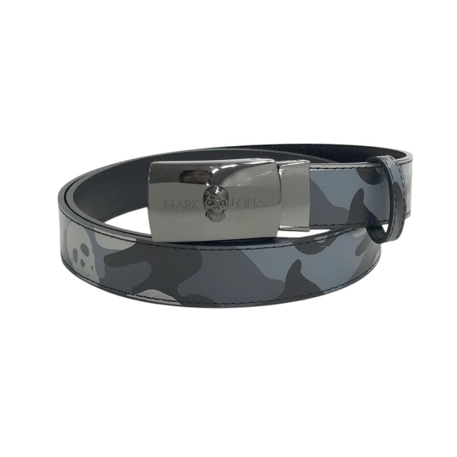 マークアンドロナ ベルト 迷彩 スカル 黒灰 メンズ ゴルフ用 1016 マークアンドロナ ベルト 迷彩 スカル 黒灰 メンズ ゴルフ用