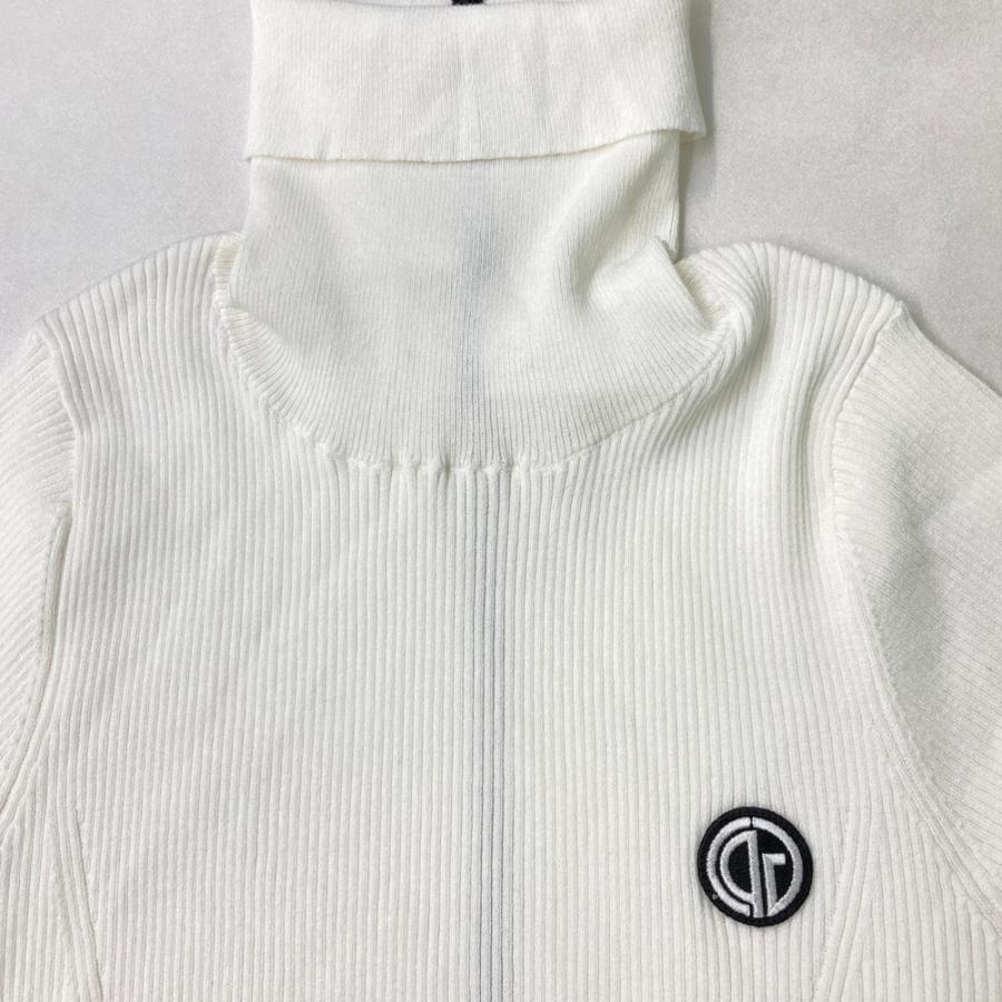 【新品】CPG GOLF シーピージーゴルフ  タートルネック ニットワンピース  ホワイト系 2 ゴルフウェア レディース_2