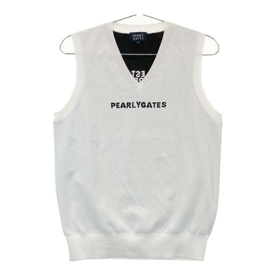 サイズ：1 PEARLY GATES パーリーゲイツ  ニットベスト  ホワイト系 [240101457058] ゴルフウェア レディース ストスト PEARLY GATES パーリーゲイツ ベスト ホワイト系 1 ゴルフウェア