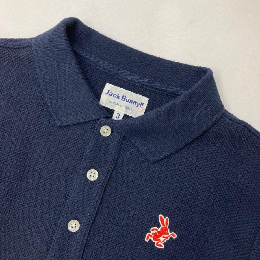 値下げ【美品】Jack Bunny 長袖ポロシャツ （ネイビー） JACK BUNNY ジャックバニー 長袖ポロシャツ ネイビー系 3 ゴルフ