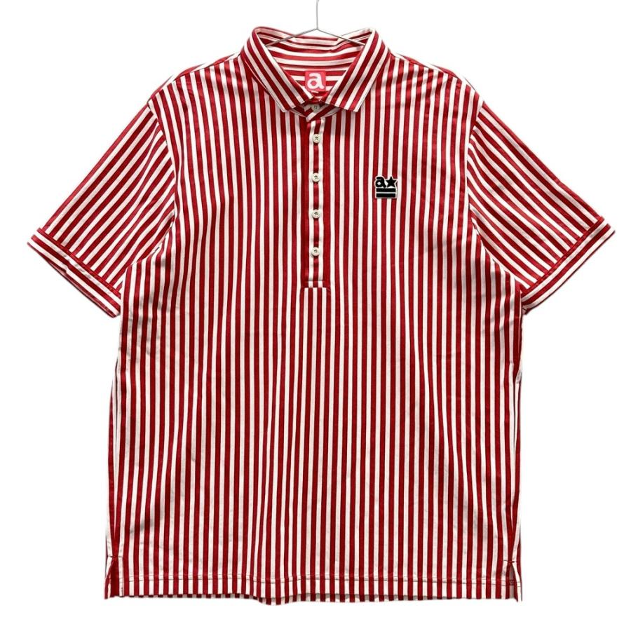 archivio（アルチビオ） 半袖ポロシャツ ストライプ柄 レッド系 50